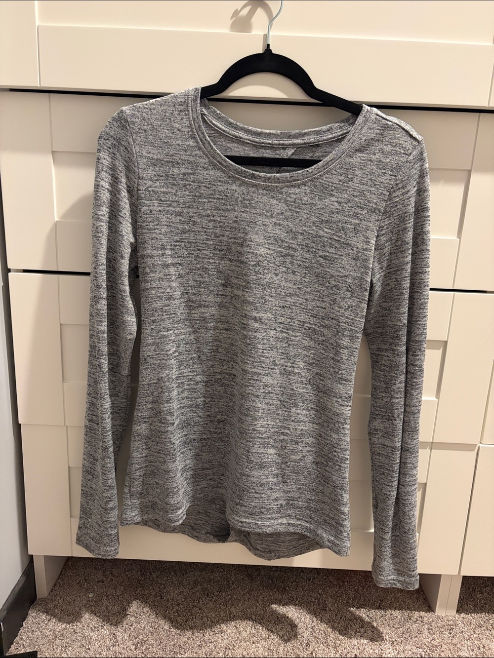 Athleta Heather Gray Long-Sleeve Knit Top